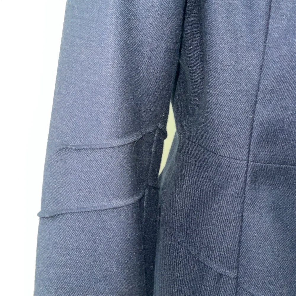 J G Hook Vintage Wool Lined Navy Blue Women's Blazer. Size 12. Tailored Waist.